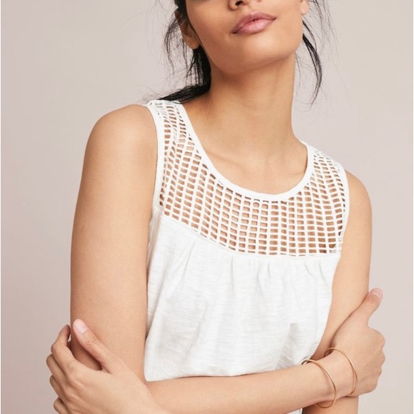 Helena Eyelet Top, Size M, Orange - Picture 2 of 2